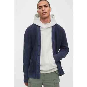GAP 1969 Premium blue ribbed‎ button up cardigan sweater